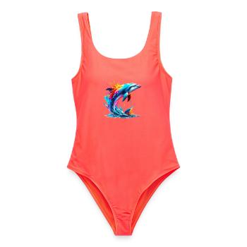 Dauphin - Maillot de bain femme - corail - Devant - AI Model Female 172 light (172cm)