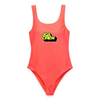 Enterrement de vie de garçon Crew 3D - Maillot de bain femme - corail - Devant - AI Model Female 172 light (172cm)