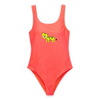 Tigre Drôle - Maillot de bain femme - corail - Devant - AI Model Female 172 light (172cm)