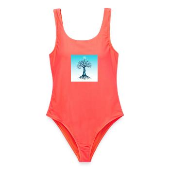 Spiritual Tree - Maillot de bain femme - corail - Devant - AI Model Female 172 light (172cm)