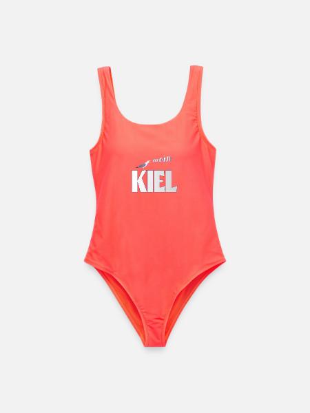 Kiel Möwe & Moin Design - Frauen Badeanzug - Korallenrot