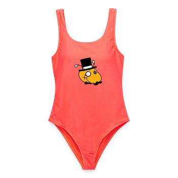Caterpillar Sir Lord Rich Monocle Lunettes Chapeau haut de forme - Maillot de bain femme - corail - Devant - AI Model Female 172 light (172cm)