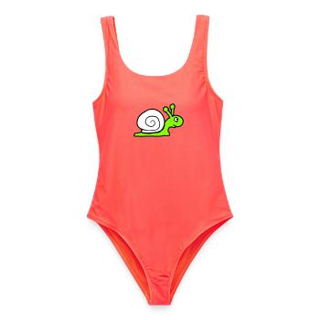 coquille d’escargot mignon mignon heureux cool - Maillot de bain femme - corail - Devant - AI Model Female 172 light (172cm)