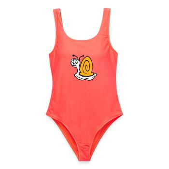 Escargot anxieux incertain regardant en arrière mignon - Maillot de bain femme - corail - Devant - AI Model Female 172 light (172cm)