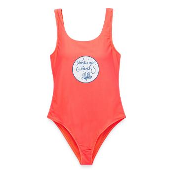 Vous et moi sommes la Terre 1661 - Maillot de bain femme - corail - Devant - AI Model Female 172 light (172cm)