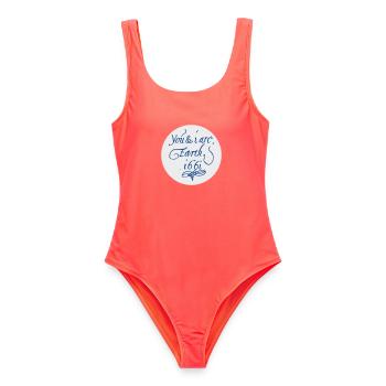 Vous et moi sommes la Terre 1661 - Maillot de bain femme - corail - Devant - AI Model Female 172 light (172cm)