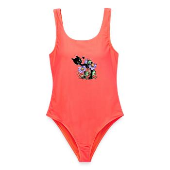 chat - Maillot de bain femme - corail - Devant - AI Model Female 172 light (172cm)