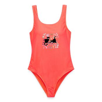 Chats - Maillot de bain femme - corail - Devant - AI Model Female 172 light (172cm)