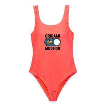 Mode en origami sur papier Passe-temps de pliage pour - Maillot de bain femme - corail - Devant - AI Model Female 172 light (172cm)