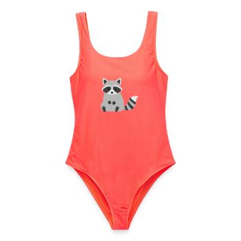 Style minimaliste de raton laveur assis mignon - Maillot de bain femme - corail - Devant - AI Model Female 172 light (172cm)