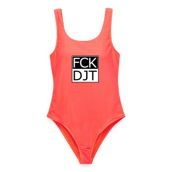 Protestation provocante contre la typographie en bloc - Maillot de bain femme - corail - Devant - AI Model Female 172 light (172cm)