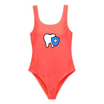 Icône de la dent dentiste - Maillot de bain femme - corail - Devant - AI Model Female 172 light (172cm)
