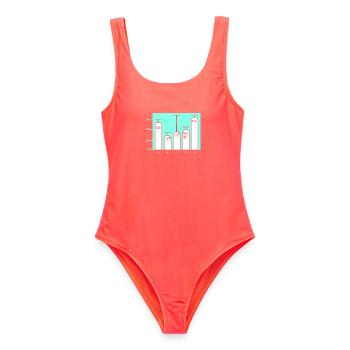 Programmeur Codeur GPT - Maillot de bain femme - corail - Devant - AI Model Female 172 light (172cm)