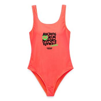 Grundschule Abschluss Shirt ABC - Frauen Badeanzug - Korallenrot - Vorne - AI Model Female 172 light (172cm)