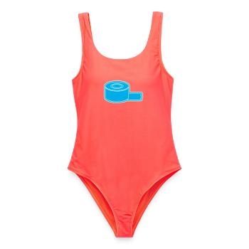Contour du rouleau de ruban adhésif - Maillot de bain femme - corail - Devant - AI Model Female 172 light (172cm)