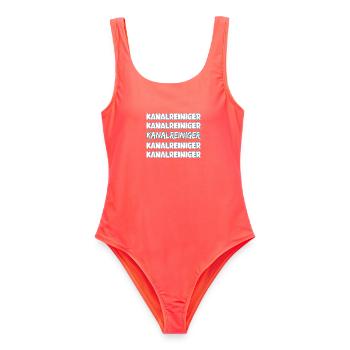 Beruf Kanalreiniger - Frauen Badeanzug - Korallenrot - Vorne - AI Model Female 172 light (172cm)