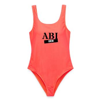 Abi Crew - Année de remise des diplômes de l’Abitur Voyage de l’Abitur - Maillot de bain femme - corail - Devant - AI Model Female 172 light (172cm)