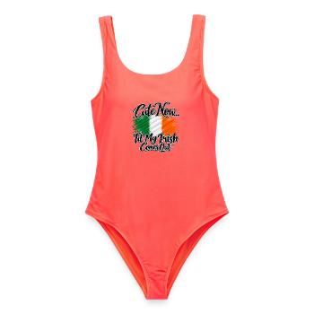 Cute now - Til my irish comes out - Ireland Irland - Frauen Badeanzug - Korallenrot - Vorne - AI Model Female 172 light (172cm)