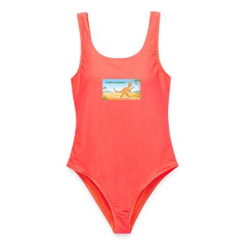 TOODLES KANGAROO - Frauen Badeanzug - Korallenrot - Vorne - AI Model Female 172 light (172cm)
