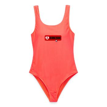 fabuleuse chaîne YouTube Icône du bouton d’abonnement - Maillot de bain femme - corail - Devant - AI Model Female 172 light (172cm)