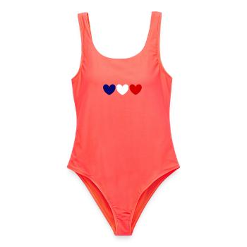 France Fan Shirt for France Fans France - Women's Swimsuit - coral - Front - AI Model Female 172 light (172cm)