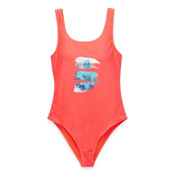 Il neige - Maillot de bain femme - corail - Devant - AI Model Female 172 light (172cm)