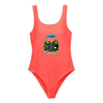 SWALE CHECK CREW Plants - Women's Swimsuit - coral - Front - AI Model Female 172 light (172cm)