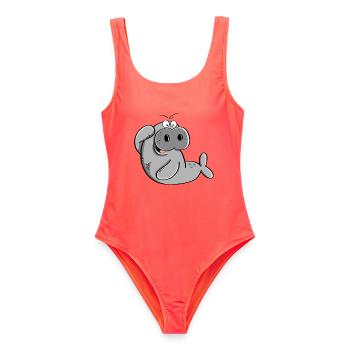 Lamantin drôle - lamantins - morse - lion de mer - Maillot de bain femme - corail - Devant - AI Model Female 172 light (172cm)