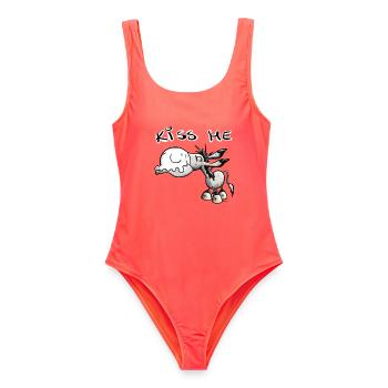 Baiser âne - Maillot de bain femme - corail - Devant - AI Model Female 172 light (172cm)