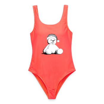 Ourson - Maillot de bain femme - corail - Devant - AI Model Female 172 light (172cm)