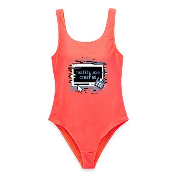 Reality.exe Rétro Pixel Design a planté - Maillot de bain femme - corail - Devant - AI Model Female 172 light (172cm)