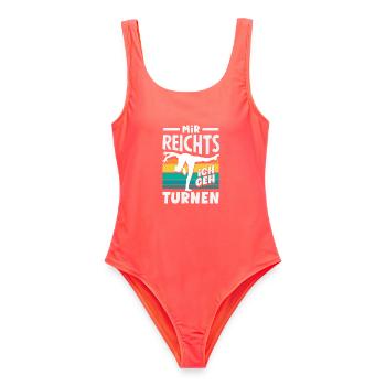 Turnen Turnerin Geräteturnen Gymnastik Geschenk - Frauen Badeanzug - Korallenrot - Vorne - AI Model Female 172 light (172cm)