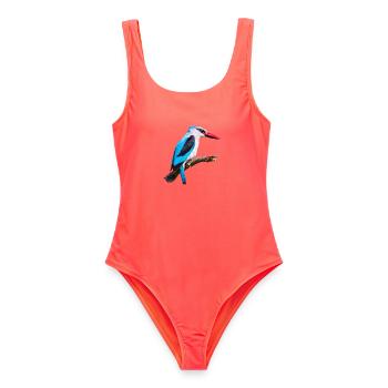 Woodland_Kingfisher - Frauen Badeanzug - Korallenrot - Vorne - AI Model Female 172 light (172cm)