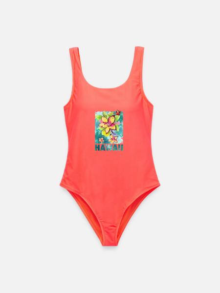 Hawaii - Blume - Sommer - Orchidee - Aloha - Frauen Badeanzug - Korallenrot