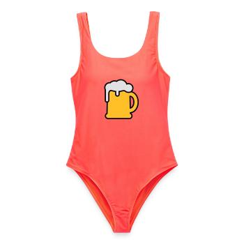 Bierkrung | Beer Mug - Maillot de bain femme - corail - Devant - AI Model Female 172 light (172cm)