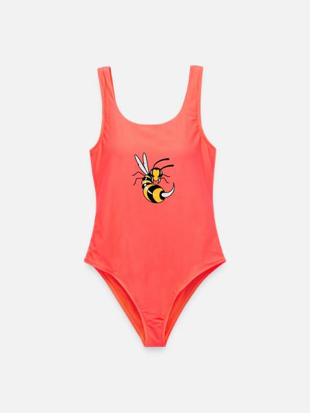 Wespe mit riesigen Stachel - Frauen Badeanzug - Korallenrot