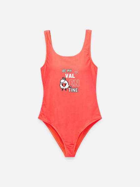 Valentin-Schaf - Frauen Badeanzug - Korallenrot