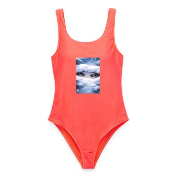 Des yeux d’anime dans la neige - Maillot de bain femme - corail - Devant - AI Model Female 172 light (172cm)