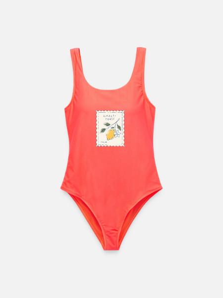 Amalfi Küstenzitronen Motiv - Frauen Badeanzug - Korallenrot