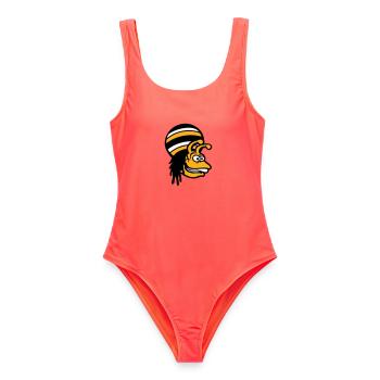escargot reggae musique rasta cheveux chapeau Jamaïque - Maillot de bain femme - corail - Devant - AI Model Female 172 light (172cm)
