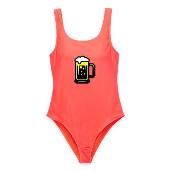 Icône du verre de bière - Maillot de bain femme - corail - Devant - AI Model Female 172 light (172cm)