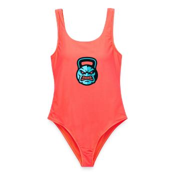 Workout Kettlebell Logo - Women's Swimsuit - coral - Front - AI Model Female 172 light (172cm)