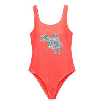 Spinosaure - Maillot de bain femme - corail - Devant - AI Model Female 172 light (172cm)