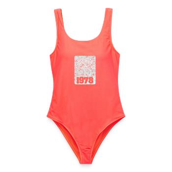Zahl 1978 - Frauen Badeanzug - Korallenrot - Vorne - AI Model Female 172 light (172cm)