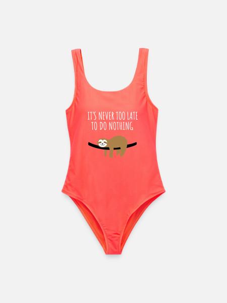 Sloth – Never too late for nothing - Women's Swimsuit - coral
