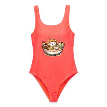Kawaii Sushi Ramen Jubel - Frauen Badeanzug - Korallenrot - Vorne - AI Model Female 172 light (172cm)
