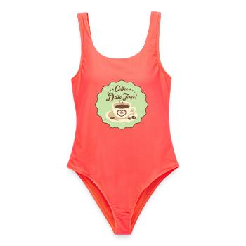 Date du café Heure - Maillot de bain femme - corail - Devant - AI Model Female 172 light (172cm)