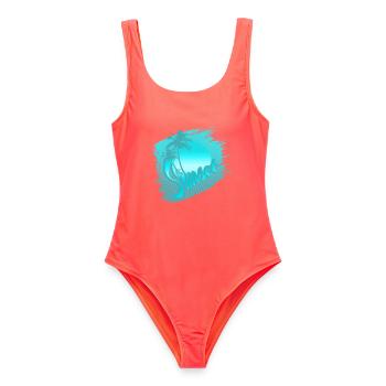sunset blue - Frauen Badeanzug - Korallenrot - Vorne - AI Model Female 172 light (172cm)