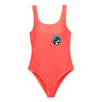 chimpanzee - Frauen Badeanzug - Korallenrot - Vorne - AI Model Female 172 light (172cm)