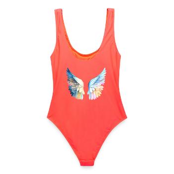 Ailes d'Ange Pastel Angelwings - Maillot de bain femme - corail - Dos - AI Model Female 172 light (172cm)